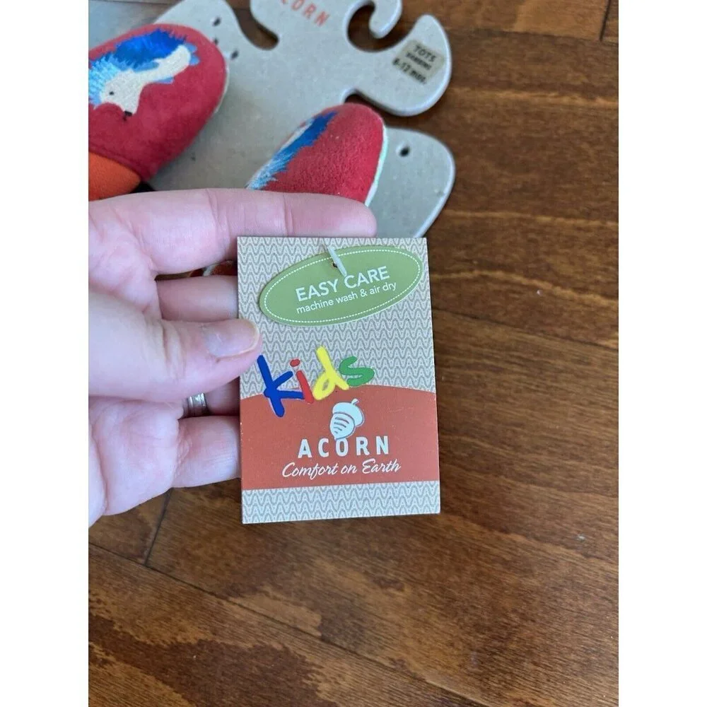 Acorn Baby Tots Hedgehog Baby Slippers Green Fur lined‎ NEW 6-12 Months
